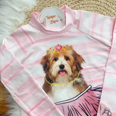 Linha Praia - Biquíni com Proteção UV50+ e Calcinha - Cachorrinha - Rosa